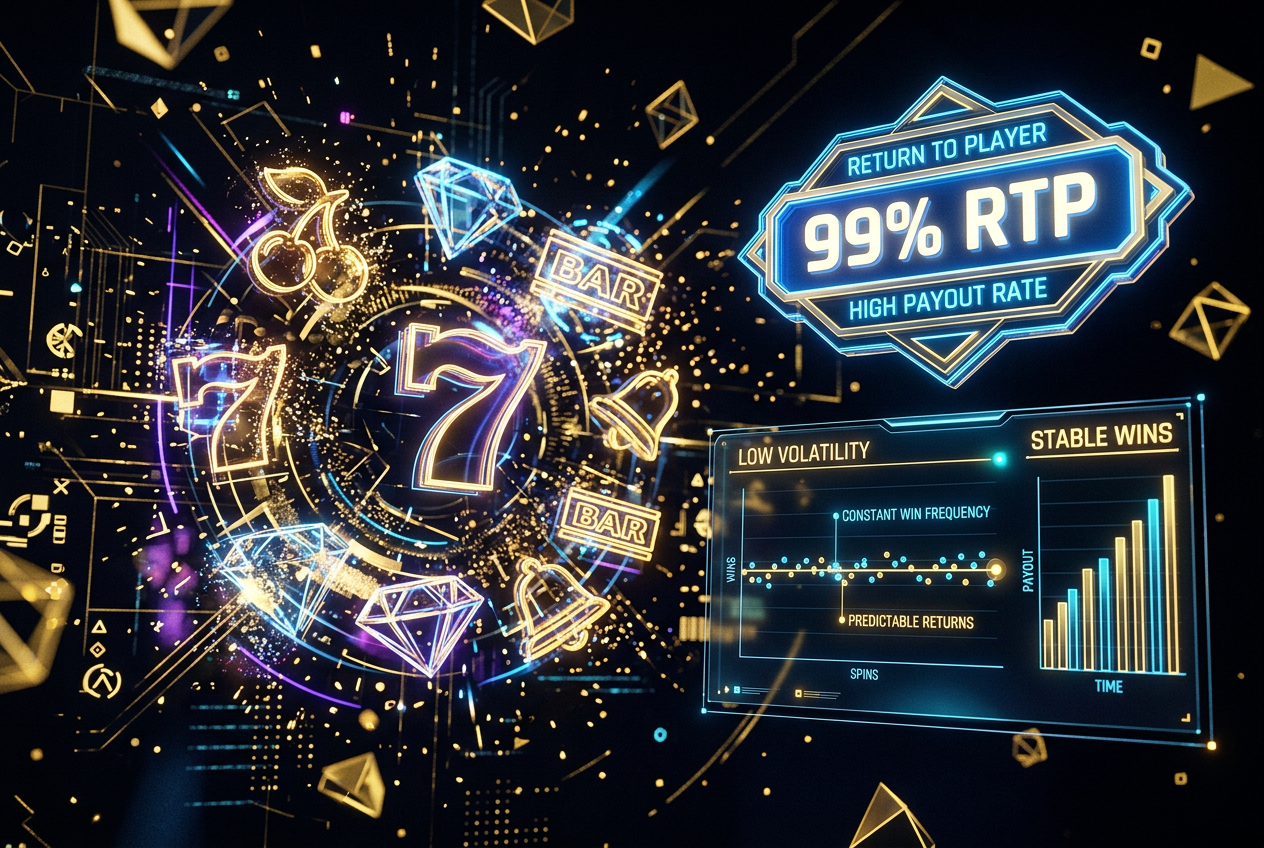 Wizualizacja wysokiego RTP i zmienności automatów online